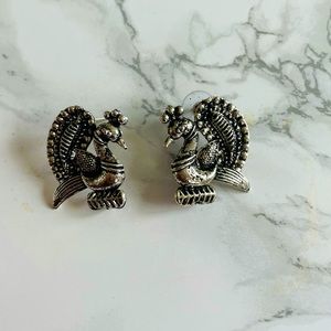 Oxidised silver look indian earrings